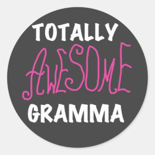 Totally Awesome Gramma Pink T-shirts Gifts Classic Round Sticker