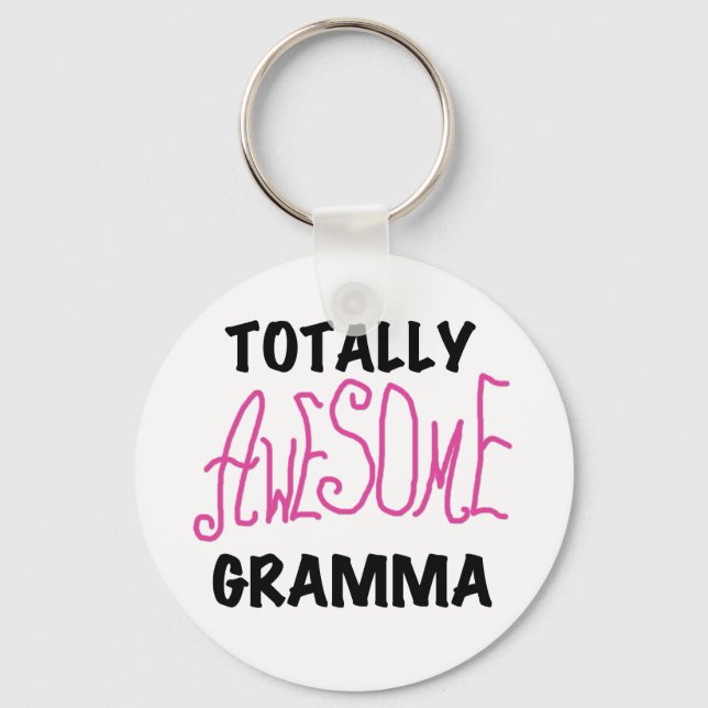 Totally Awesome Gramma Pink Tshirts Gifts Keychain (Front)