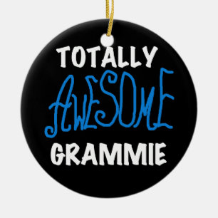Totally Awesome Grammie Blue Tshirts Gifts Ceramic Ornament