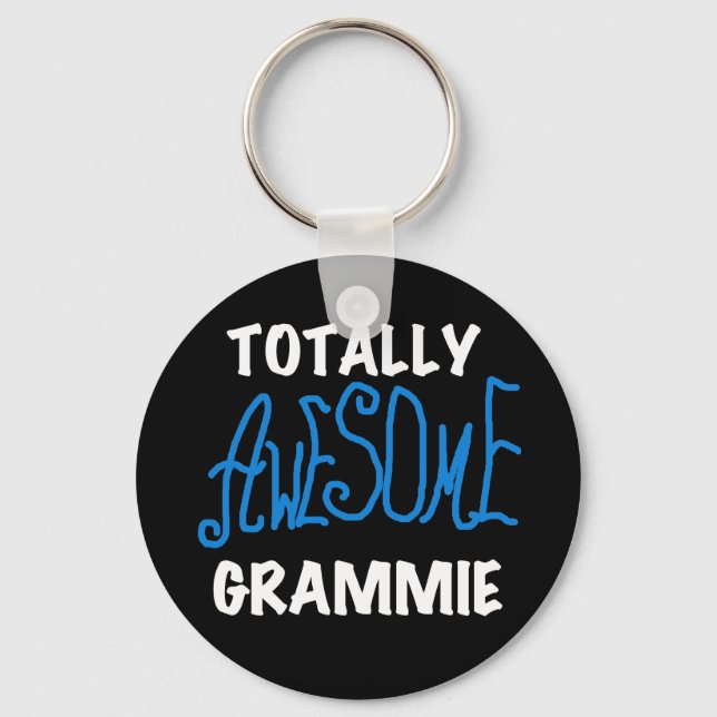 Totally Awesome Grammie Blue Tshirts Gifts Keychain (Front)