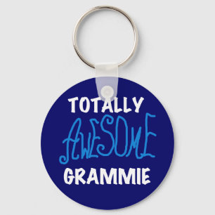 Totally Awesome Grammie Blue Tshirts Gifts Keychain