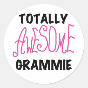 Totally Awesome Grammie Pink T-shirts Gifts Classic Round Sticker