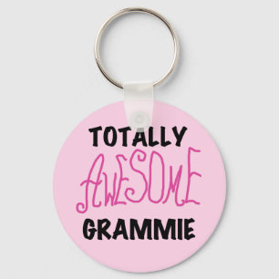 Totally Awesome Grammie Pink T-shirts Gifts Keychain