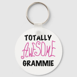 Totally Awesome Grammie Pink T-shirts Gifts Keychain