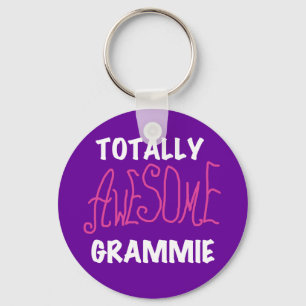 Totally Awesome Grammie Pink T-shirts Gifts Keychain