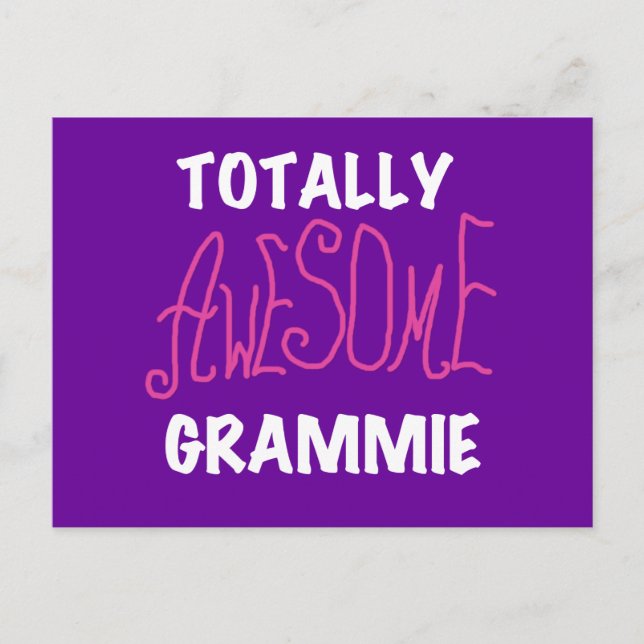Totally Awesome Grammie Pink T-shirts Gifts Postcard (Front)