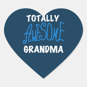 Totally Awesome Grandma Blue Tshirts and Gifts Heart Sticker