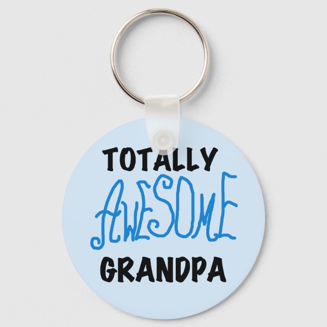 Totally Awesome Grandpa T-shirts and Gifts Keychain (Front)