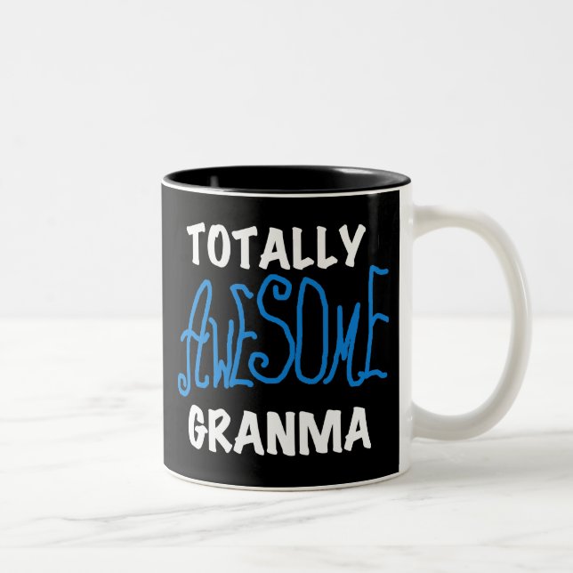 Totally Awesome Granma Blue T-shirts and Gifts Two-Tone Coffee Mug (Right)