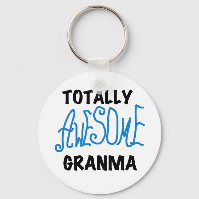 Totally Awesome Granma Blue Tshirts Gifts Keychain (Front)