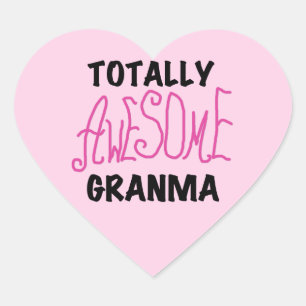 Totally Awesome Granma Pink Tshirts and Gifts Heart Sticker