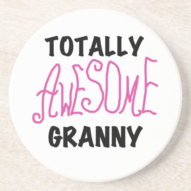 Totally Awesome Granny Pink Tshirts and GIfts Coaster (Front)