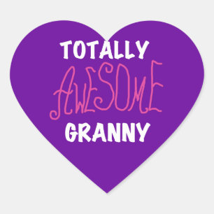 Totally Awesome Granny Pink Tshirts and GIfts Heart Sticker