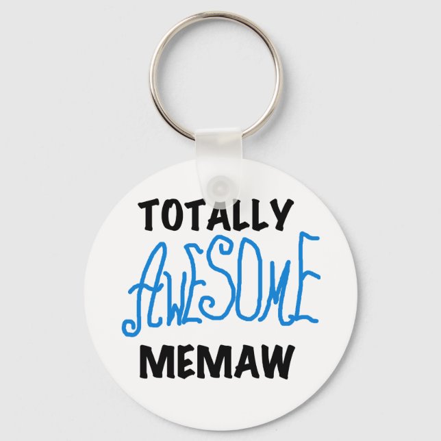 Totally Awesome Memaw Blue T-shirts and Gifts Keychain (Front)