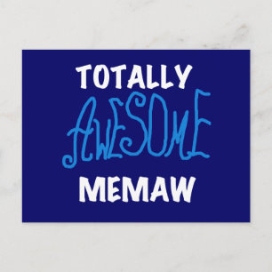 Totally Awesome Memaw Blue T shirts and Gifts Postcard