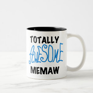 Totally Awesome Memaw Blue T-shirts and Gifts Two-Tone Coffee Mug