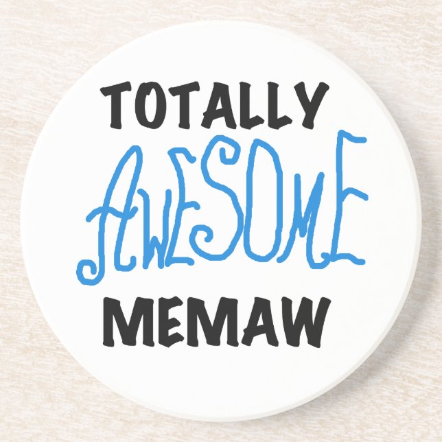 Totally Awesome Memaw Blue Tshirts and GIfts Coaster (Front)