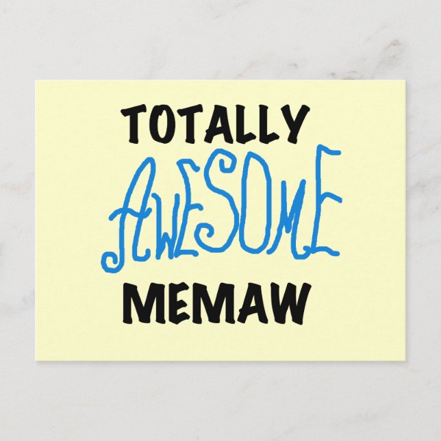 Totally Awesome Memaw Blue Tshirts and GIfts Postcard (Front)