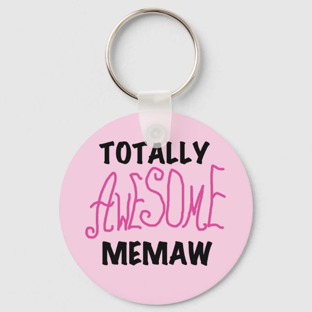 Totally Awesome Memaw Pink T-shirts and Gifts Keychain (Front)