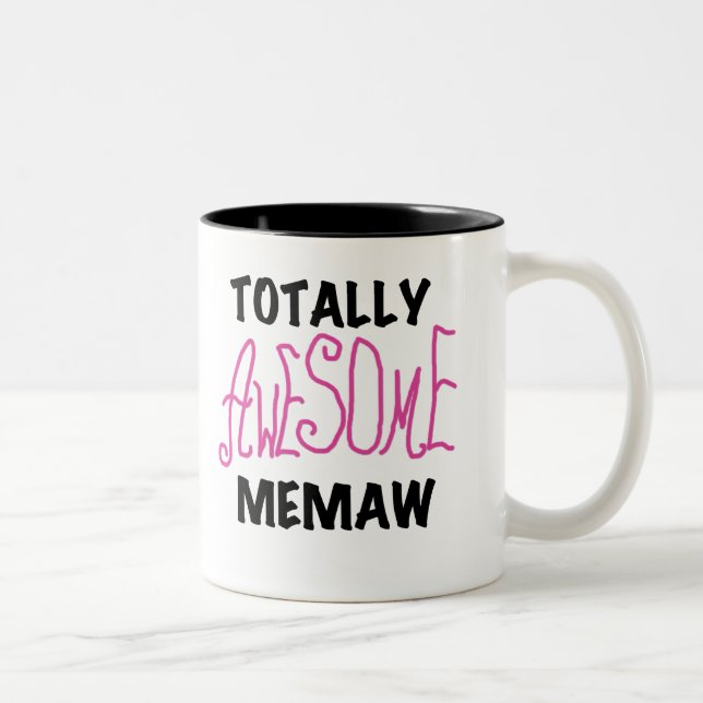 Totally Awesome Memaw Pink T-shirts and Gifts Two-Tone Coffee Mug (Right)