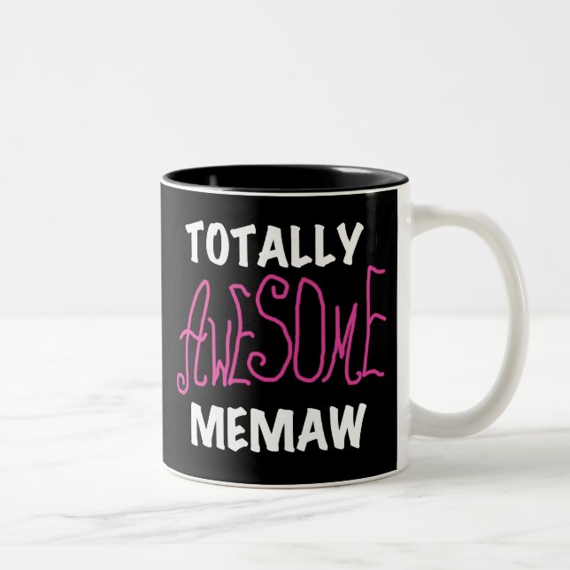 Totally Awesome Memaw Pink T-shirts and Gifts Two-Tone Coffee Mug (Right)