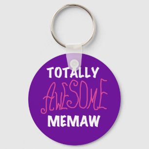 Totally Awesome Memaw Pink T-shirts Keychain