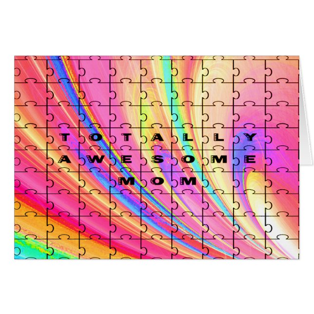 Totally Awesome Mom  Pink Swirl Puzzle Design (Front Horizontal)