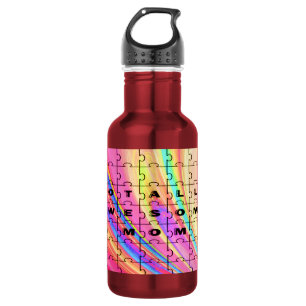 Totally Awesome Mom  Pink Swirl Puzzle Design 532 Ml Water Bottle