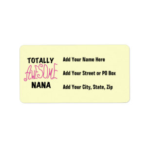 Totally Awesome Nana Pink T shirts and Gifts Label
