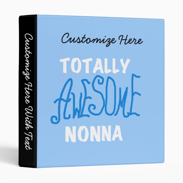 Totally Awesome Nonna Blue T-shirts and Gifts Binder (Front/Spine)