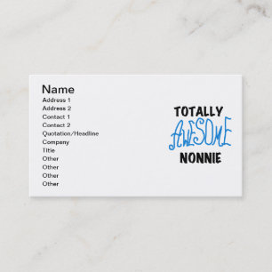 Totally Awesome Nonnie Blue Text Tshirts and Gifts Business Card