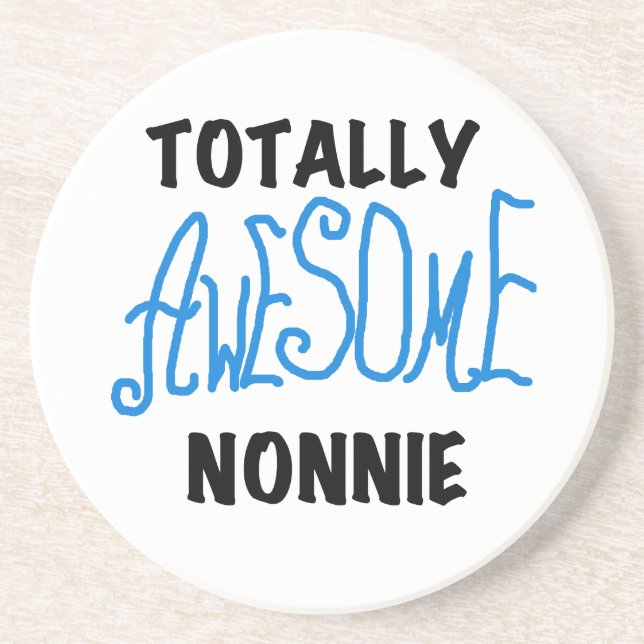 Totally Awesome Nonnie Blue Text Tshirts and Gifts Coaster (Front)