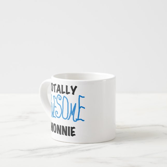 Totally Awesome Nonnie Blue Text Tshirts and Gifts Espresso Cup (Front Left)