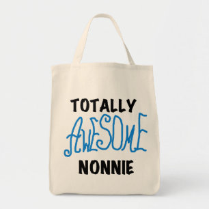 Totally Awesome Nonnie Blue Text Tshirts and Gifts Tote Bag