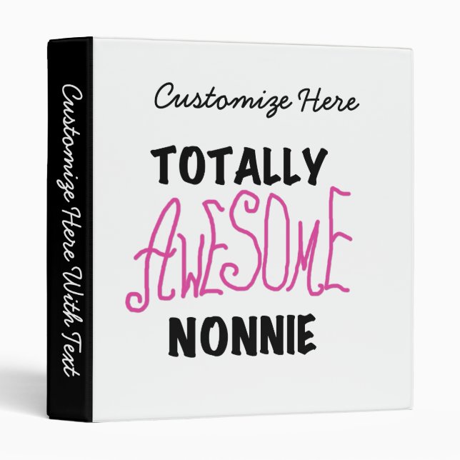 Totally Awesome Nonnie Pink Tshirts and Gifts Binder (Front/Spine)