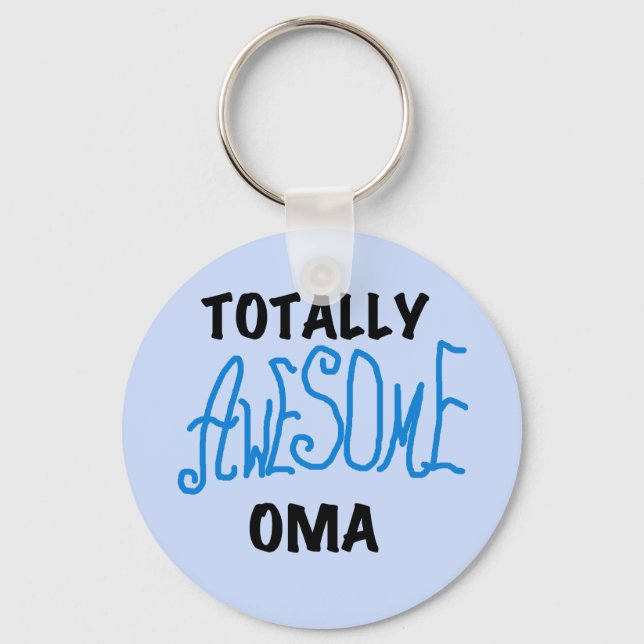 Totally Awesome Oma Blue T-shirts and Gifts Keychain (Front)