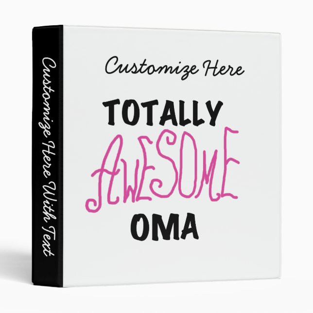 Totally Awesome Oma Pink T-shirts and Gifts Binder (Front/Spine)