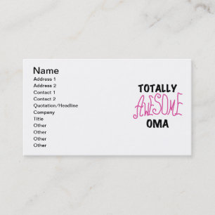 Totally Awesome Oma Pink T-shirts and Gifts Business Card