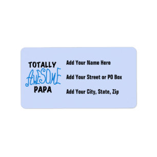 Totally Awesome Papa T-shirts and Gifts Label