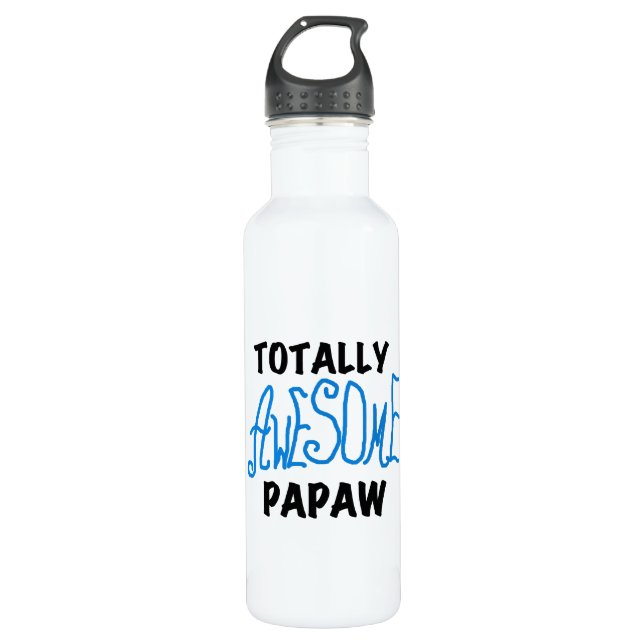Totally Awesome Papaw T-shirts and 710 Ml Water Bottle (Front)