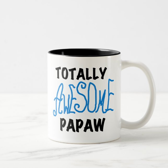 Totally Awesome Papaw T-shirts and Gifts Two-Tone Coffee Mug (Right)