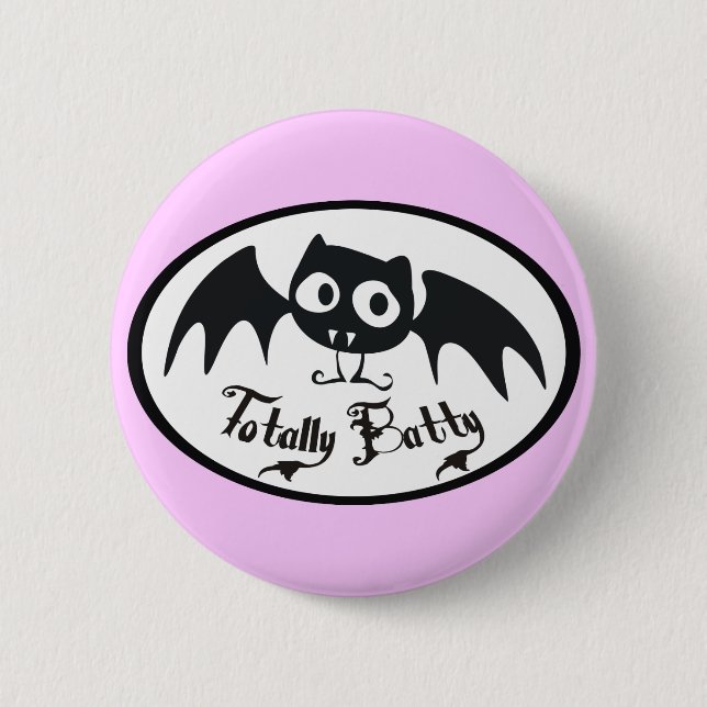 Totally Batty 2 Inch Round Button (Front)