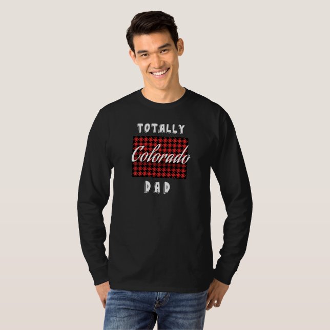 TOTALLY COLORADO DAD Buffalo Plaid State T-Shirt (Front Full)