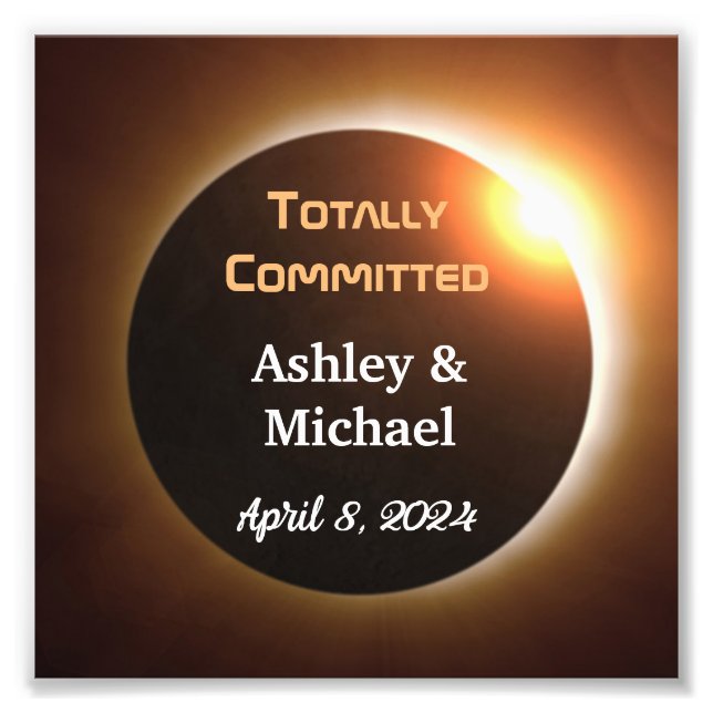 Totally Committed Eclipse Theme Wedding Photo Print (Front)
