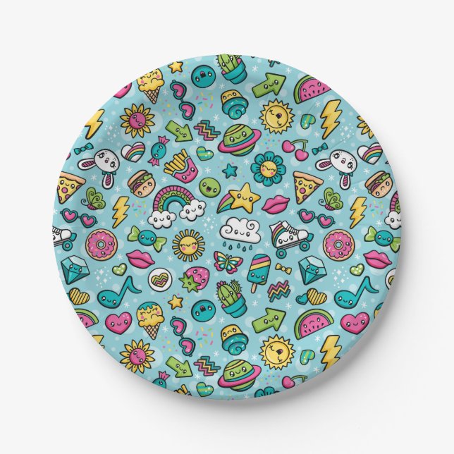 Totally Cute Doodles paper plates (Front)