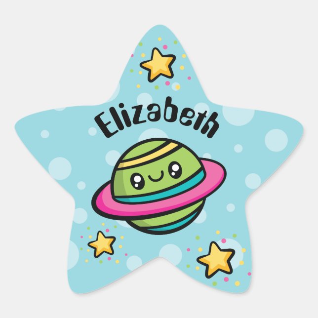 Totally Cute Doodles Planet Star Sticker (Front)