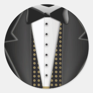 Totally formal tuxedo classic round sticker