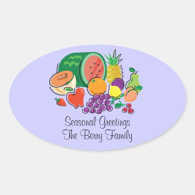 Totally Fruity_Cornucopia_Personalized Oval Sticker (Front)