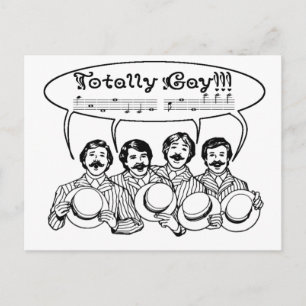 Totally Gay Barbershop Quartet Postcard
