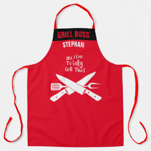 Totally Grill That Custom Funny BBQ Chef Apron